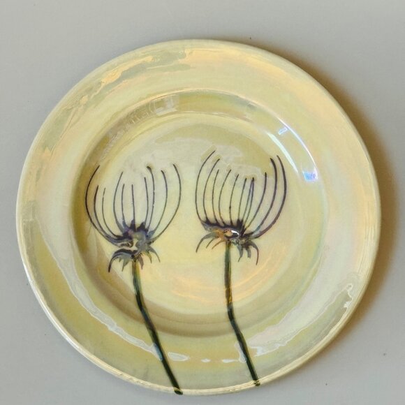 THE CELLER LEAVES  Dessert / Bread plate Hand Painted - Picture 1 of 4